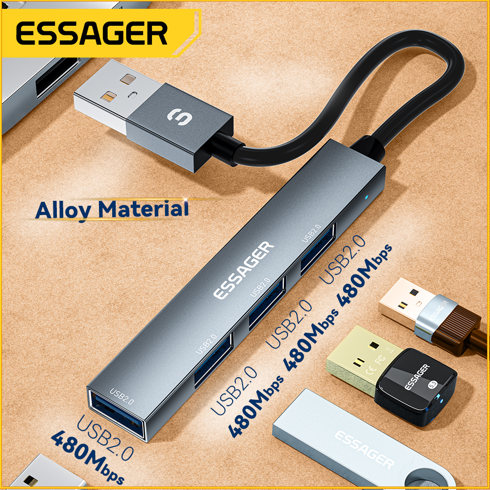 Bộ chia cổng ESSAGER USB Type C 4K 30Hz HDMI 3 / 4 / 5 trong 1 cho laptop