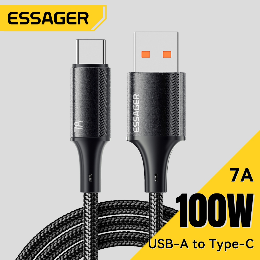 Cáp dữ liệu sạc nhanh ESSAGER 100W 7A USB A đến Type C USB2.0 480Mbps