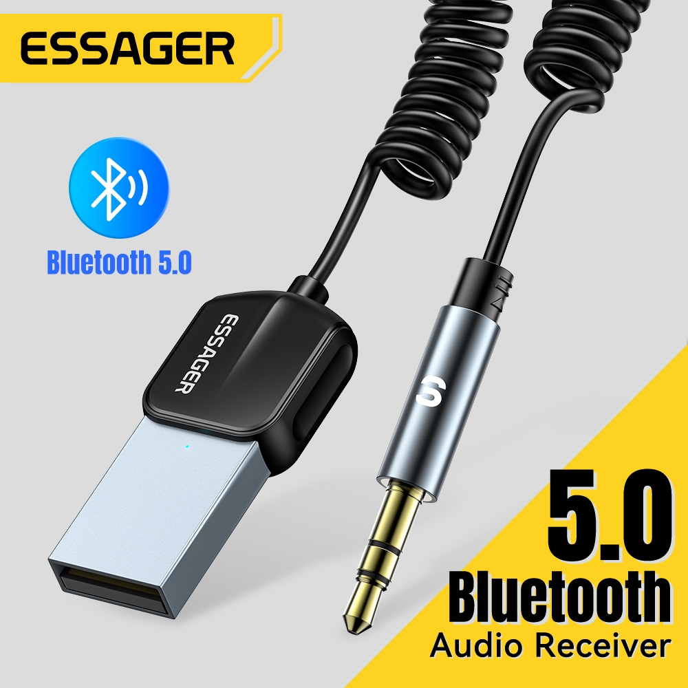 Giao diện ESSAGER Bộ thu âm thanh Bluetooth 3.5mm Bluetooth 5.0 Hỗ trợ đầu vào AUX cho các thiết bị âm thanh như ô tô hoặc loa cũ