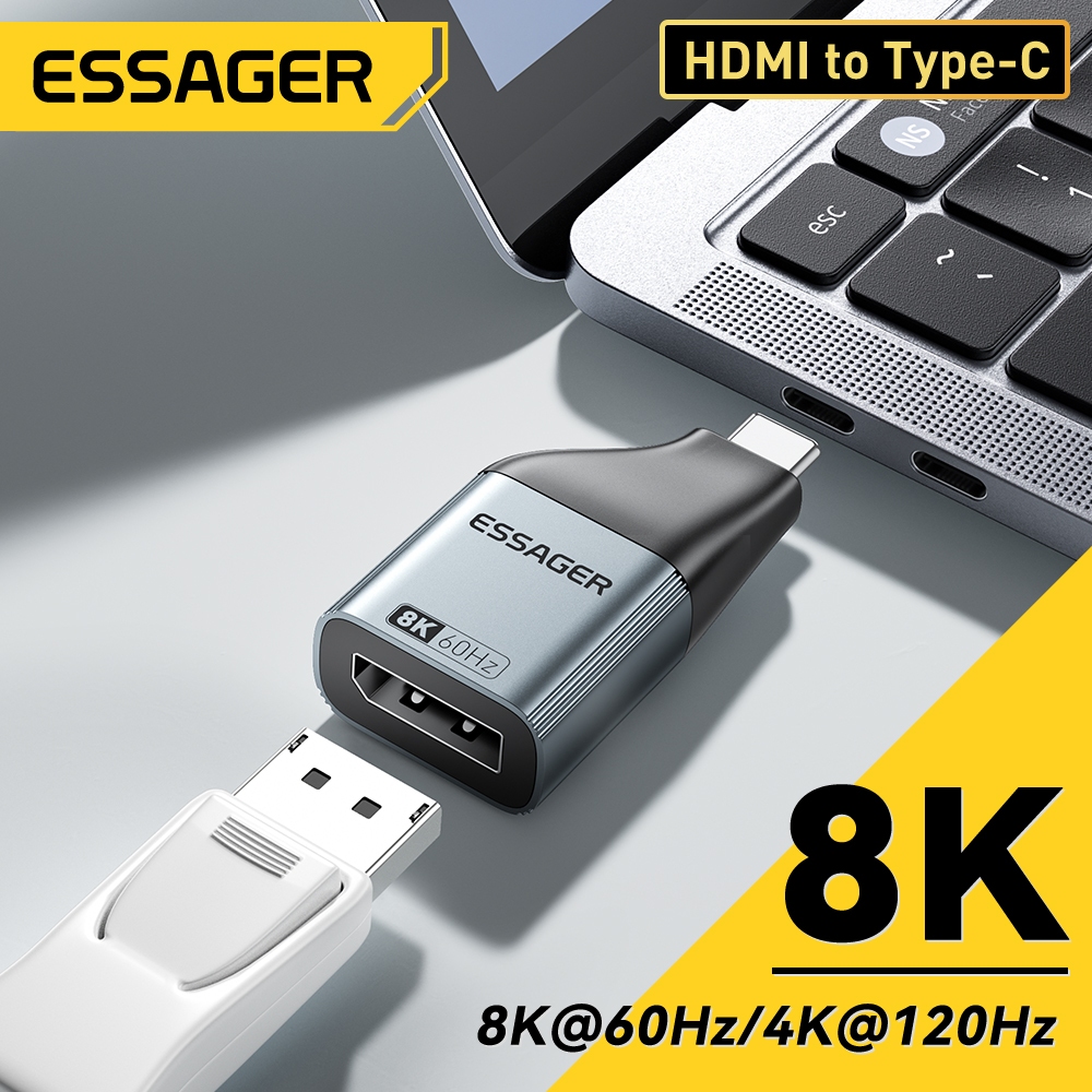 Bộ chuyển đổi video hợp kim nhôm ESSAGER Type-C hỗ trợ giao diện HDMI, DP, Mini DP, VGA