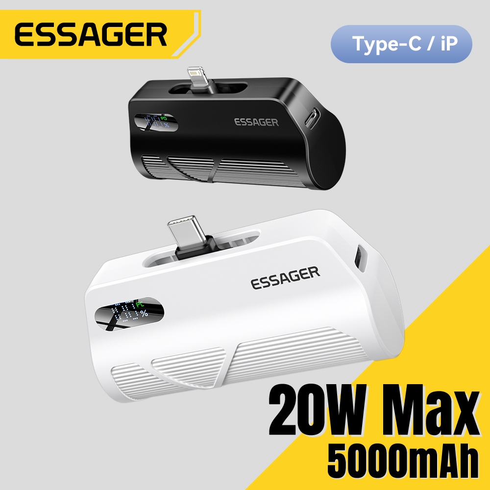 Sạc nhanh ESSAGER 5000mAh 18W có đầu nối Type-C + L