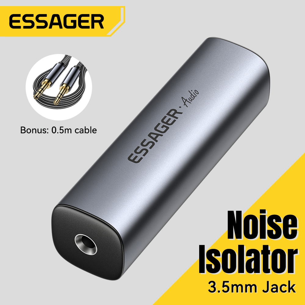 Essager J 3.5MM Giao diện Âm thanh đa chức năng Cách ly mặt đất chung cho điện thoại thông minh Loa máy tính Âm thanh nổi trên ô tô
