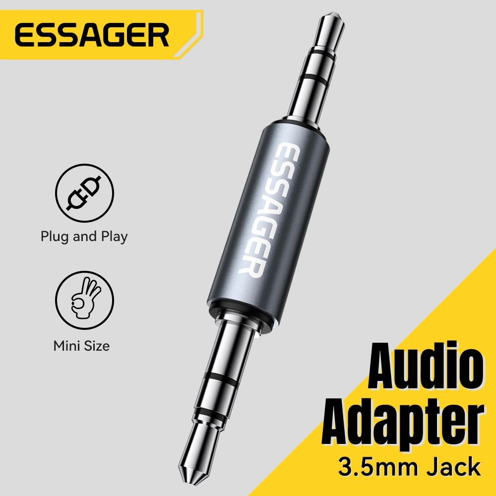 Essager Jack 3,5mm đến 3,5mm Bộ chuyển đổi âm thanh Aux Kết nối âm thanh nổi trên ô tô / tai nghe
