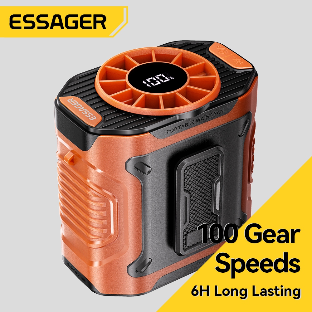 Quạt kẹp eo quạt di động Essager 4000mAh với quạt treo eo có thể điều chỉnh tốc độ 100