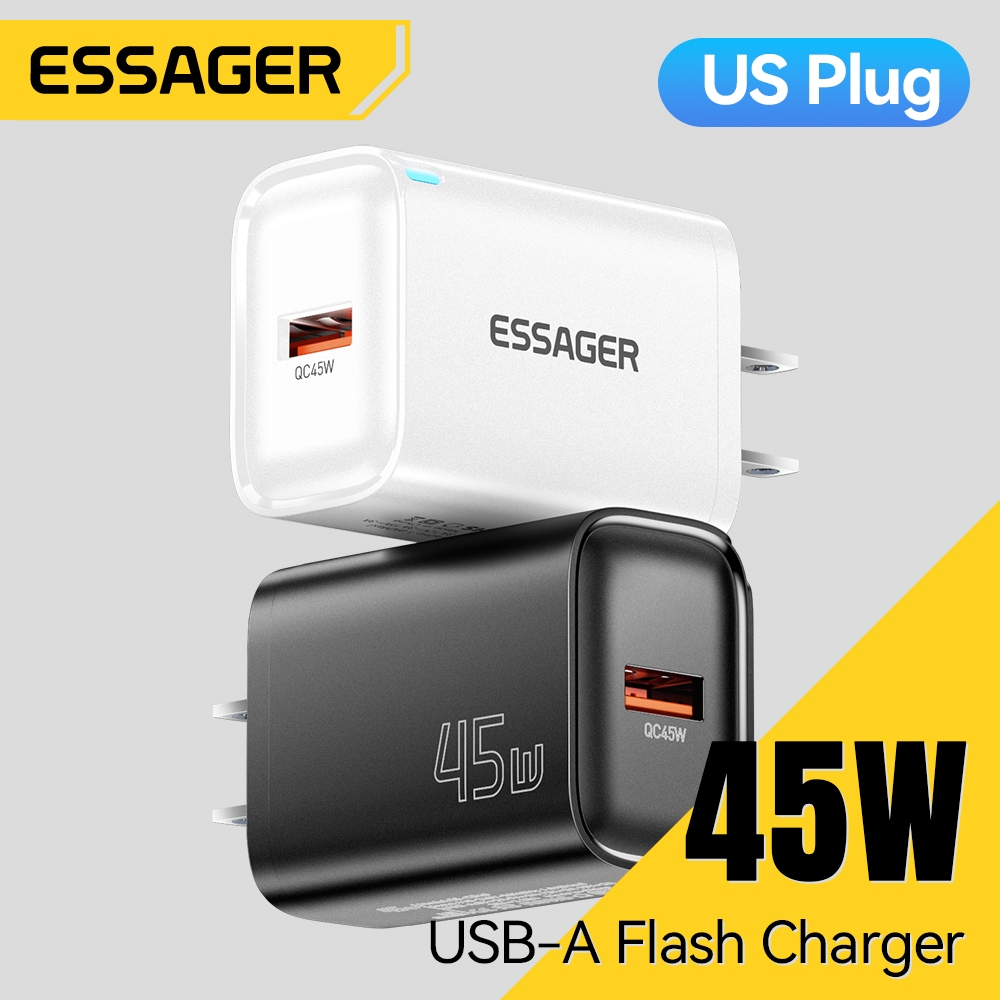 Essager 45W Sạc Tường Di Động Mini Đa Năng Sạc An Toàn Nhiệt Độ Thấp Bộ Chuyển Đổi Sạc Nhanh
