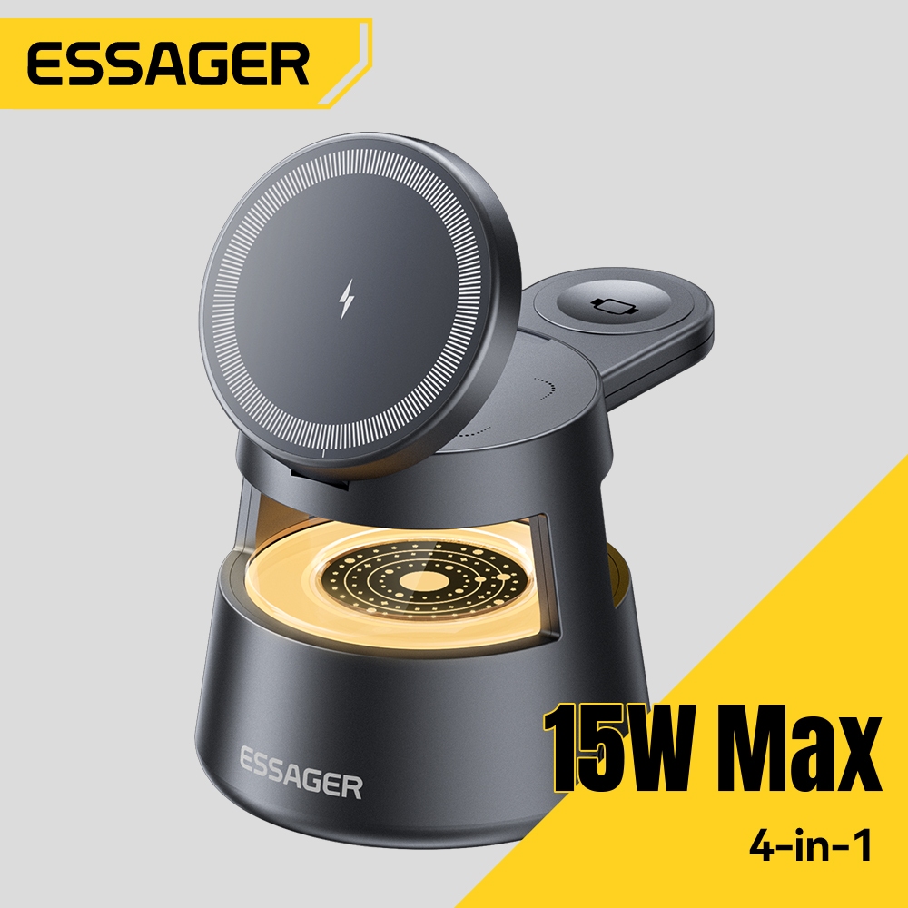 Essager 15W Sạc Không Dây Ghế Mini Sạc Nhanh Để Bàn Điện Thoại Sáng Tạo Giá Đỡ Lười