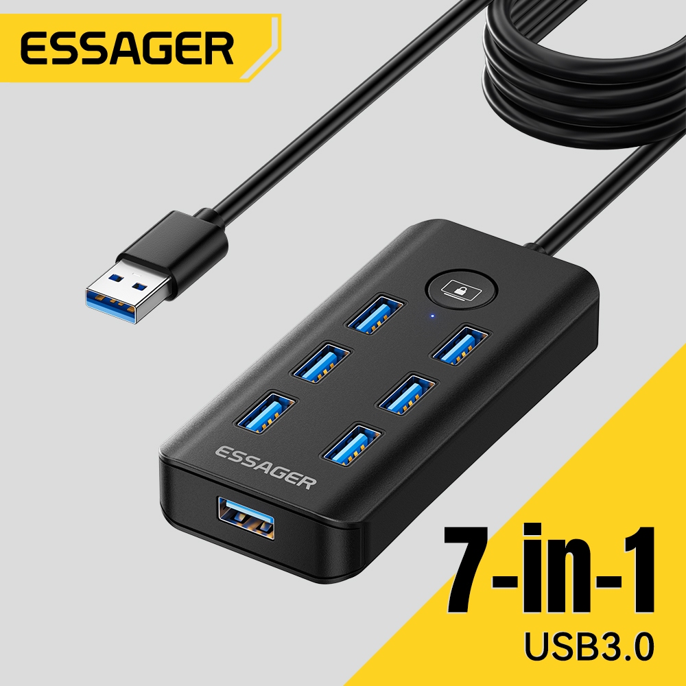 Cổng USB Essager HUB 7in1 USB sang USB3.0 Dock với sạc truyền 5Gbps