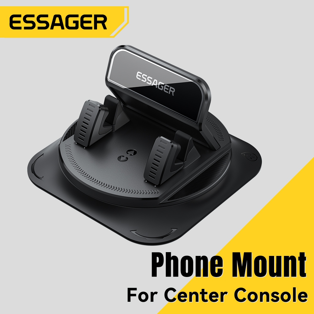 Giá đỡ bảng điều khiển trung tâm ESSAGER có vị trí một tay + 360 ° Chất liệu ABS + silicon có thể điều chỉnh 7-17mm có kẹp vỏ để dễ dàng chuyển đổi giữa màn hình ngang và dọc