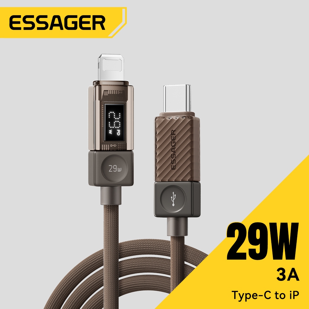 Cáp sạc màn hình LED Essager PD 29W Type-C sang L Nhiều màu có sẵn cho IP 5-14
