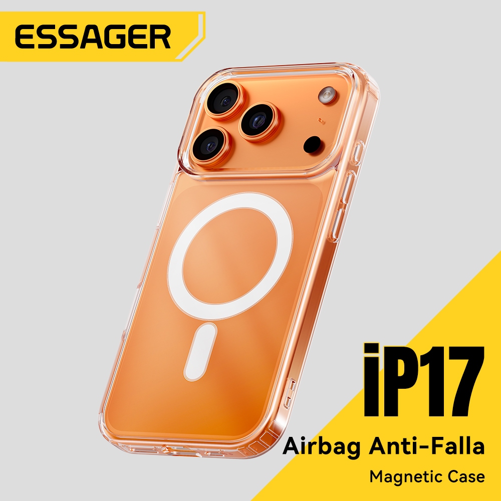 Ốp điện thoại từ tính trong suốt Essager có nắp đậy nút cho dòng iP 17