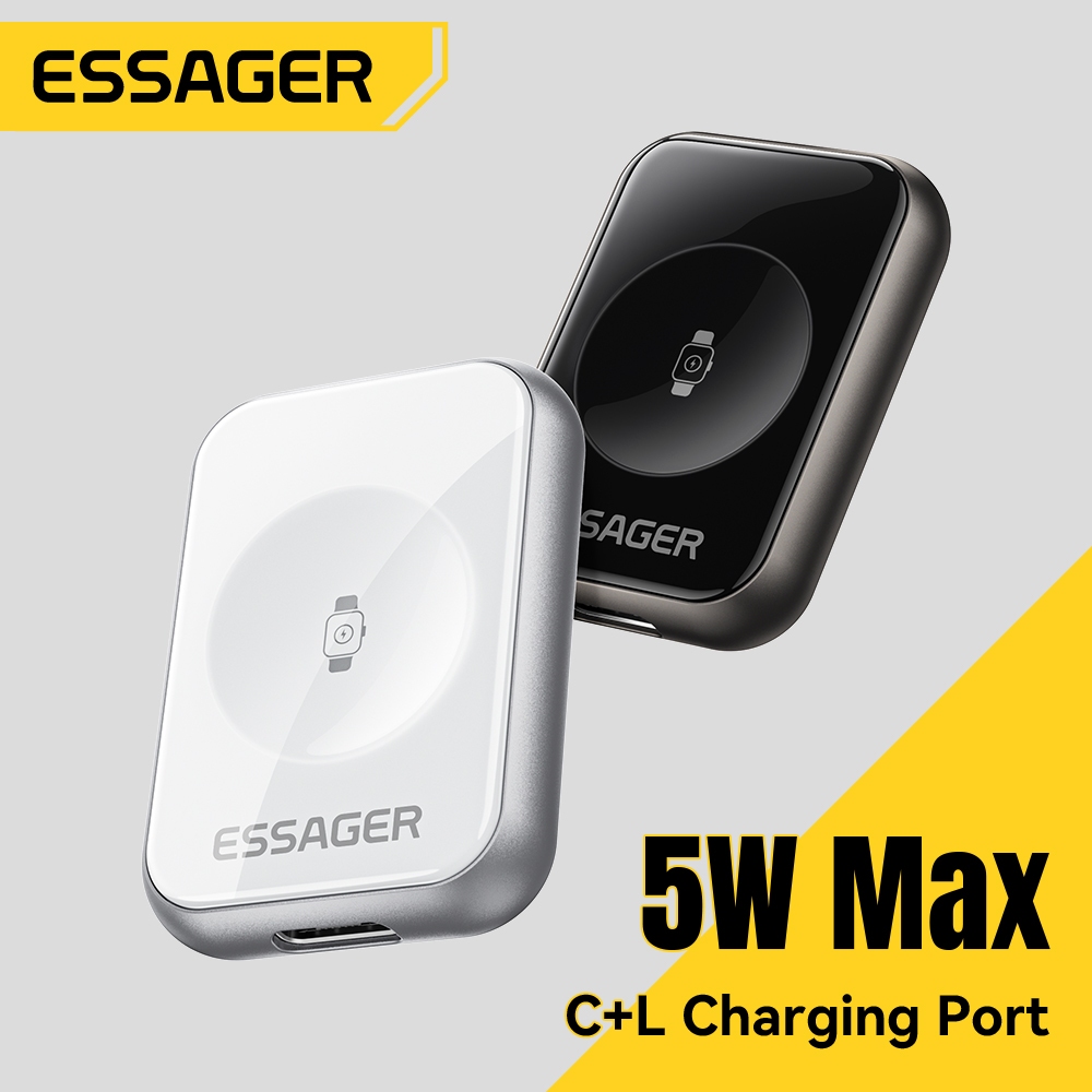 Essager 5w Type-C + L Bộ sạc không dây đồng hồ Ap di động 2 trong 1