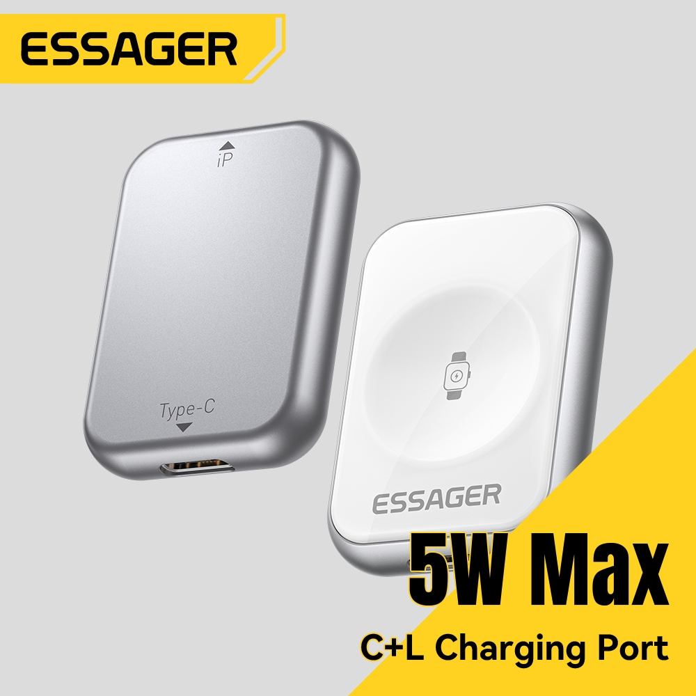 ESSAGER 5W Hợp kim kẽm iP Bộ sạc đồng hồ Sạc không dây từ tính Thiết kế siêu mỏng Tám lần Bảo vệ an toàn Đa năng