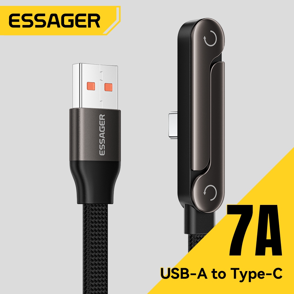 ESSAGER 7A Cáp dữ liệu khung tương thích hoàn toàn 48 bông bện cho Huawei 88W sạc nhanh