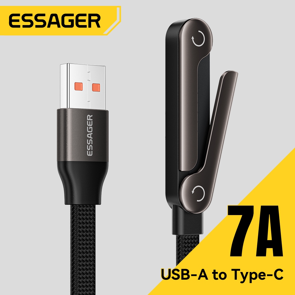 Essager 7A USB A To Type Cáp sạc tương thích hoàn toàn + Giá đỡ điện thoại ngang hoặc dọc