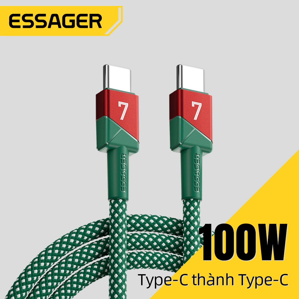 Essager 100W Màu Sắc Tuyệt Đẹp Cáp Sạc C-C Tích Hợp Chip E-Marker Điện Áp Điều Khiển Thông Minh