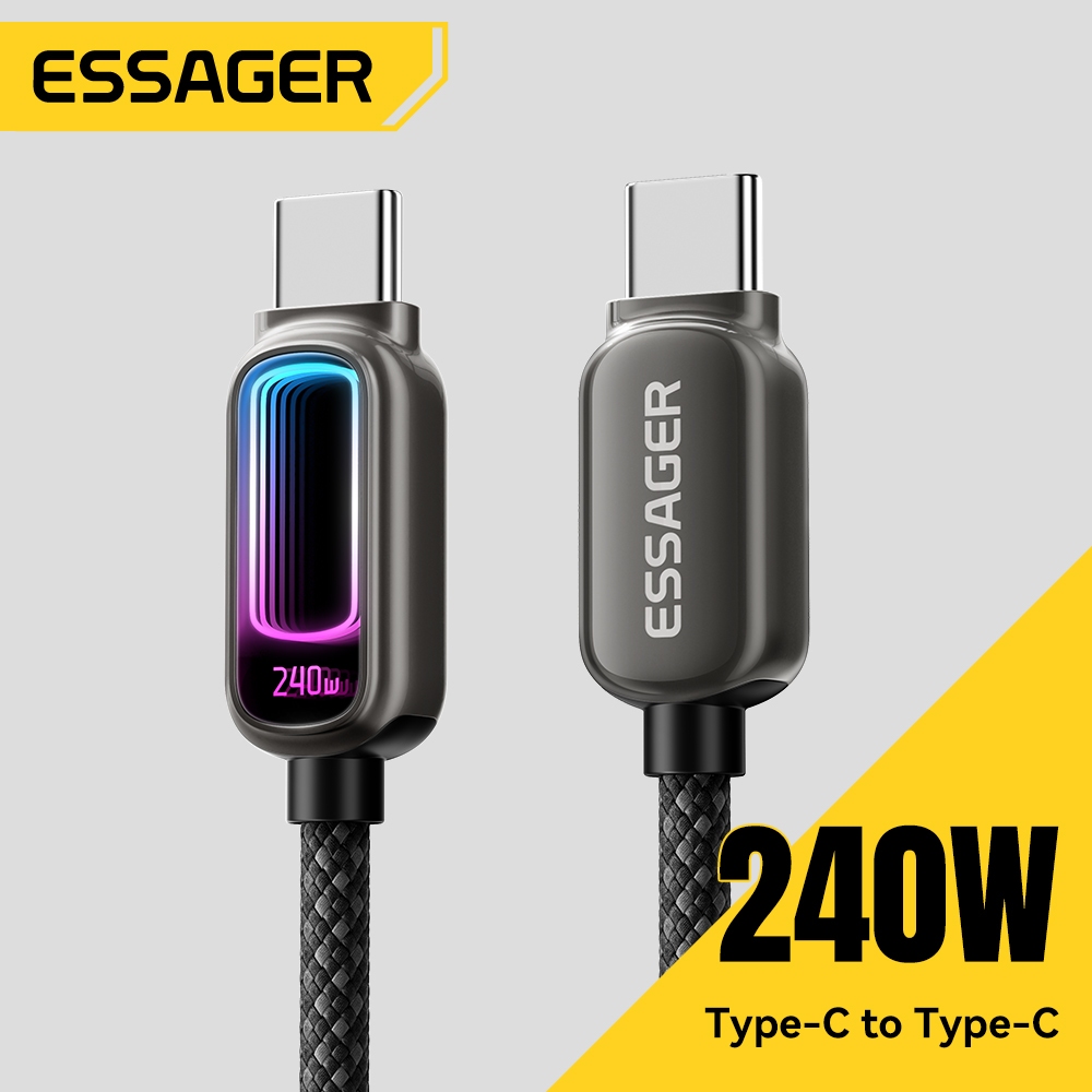 Essager 240W / 100W Type-C sang Type-C Cáp sạc nhanh E-Marker Chip Sạc nhanh an toàn