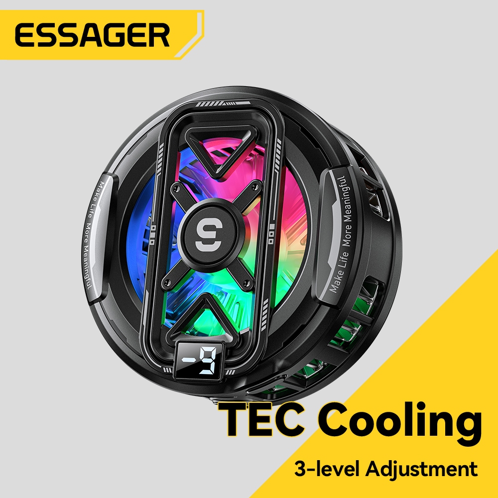 ESSAGER Ice Shield Máy làm mát điện thoại từ tính với màn hình kỹ thuật số Ba chế độ Làm mát đá đóng băng Trò chơi phát trực tiếp Làm mát lâu dài