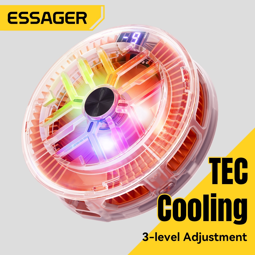 ESSAGER Tản Nhiệt Từ Tính Màn Hình Kỹ Thuật Số Thông Minh Kiểm Soát Nhiệt Độ Ba Cấp Có Thể Kết Nối Với Chân Máy Phát Trực Tiếp Thiết Bị Làm Mát Chuyên Dụng