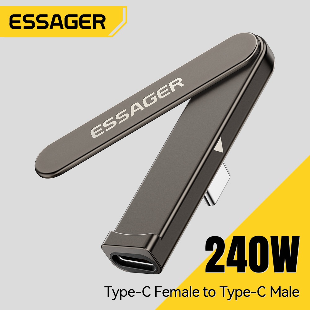 Bộ chuyển đổi giá đỡ Essager 240W (C sang C) Giá đỡ hợp kim tốc độ truyền 480Mbps để hỗ trợ ổn định