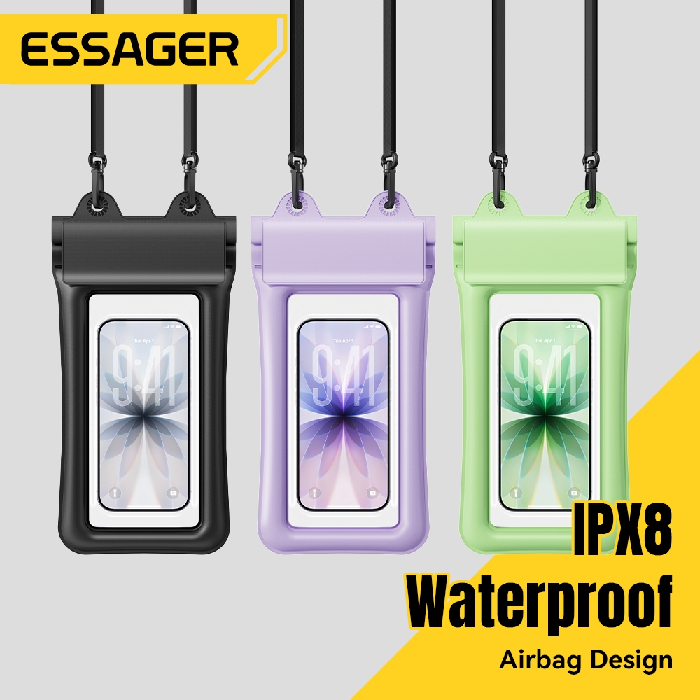 Ốp Điện Thoại Chống Thấm Nước ESSAGER Có Ba Lớp Velcro Kín Để Ngăn Ngừa Rò Rỉ Nước Tự Nổi Rơi Và Bụi Có Ba Màu