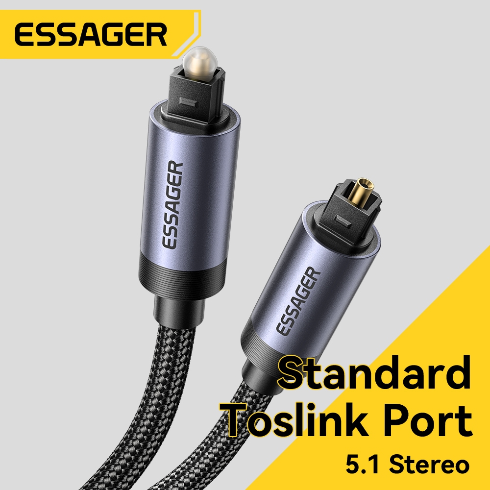 Cáp âm thanh sợi quang Essager Cổng Toslink 5.1 Cắm và chạy âm thanh nổi Tương thích với nhiều thiết bị