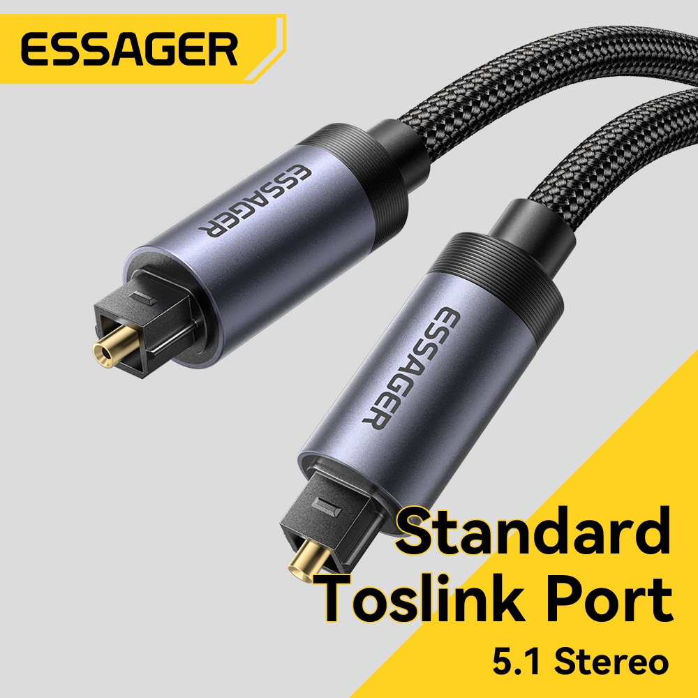 ESSAGER Quang SPDIF Toslink Cáp Âm Thanh Dây Sợi Kỹ Thuật Số Hi-Fi Lossless Truyền Tín Hiệu 48 Sợi PP Bện Cho Loa Khuếch Đại Máy Chơi Game TV