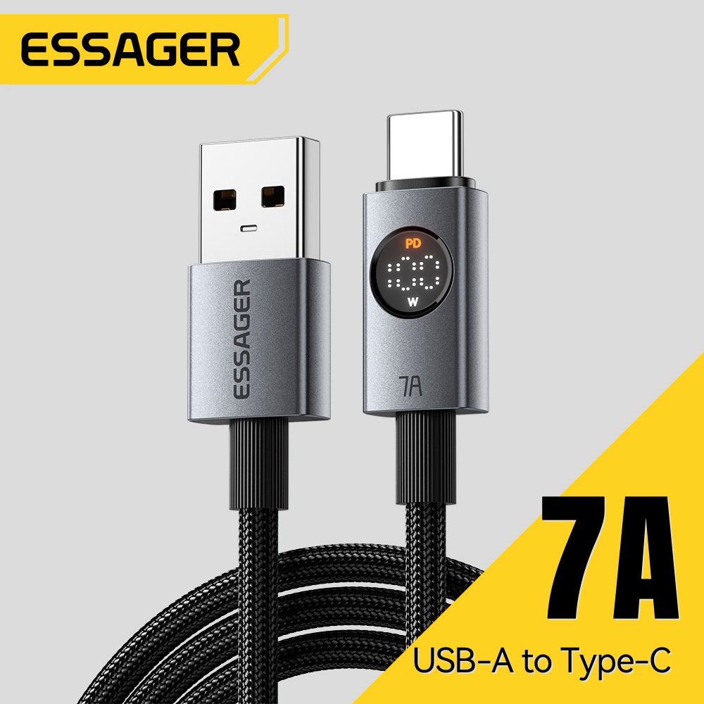 Cáp sạc nhanh kỹ thuật số ESSAGER 7A Cáp dữ liệu sạc nhanh USB sang C Thích hợp cho OPPO