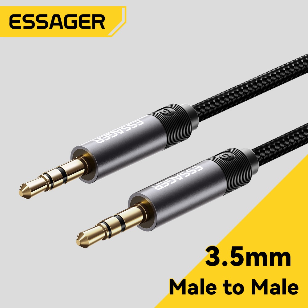 Cáp âm thanh ESSAGER 3,5 mm Nam sang Nam Mạ vàng Cáp kết nối âm thanh AUX có độ trung thực cao