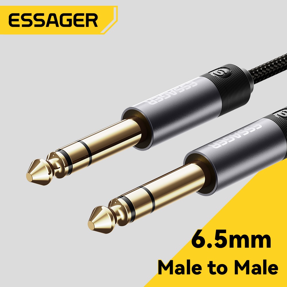 Cáp âm thanh ESSAGER dệt 6,5mm nam sang nam cáp âm thanh mạ vàng nguyên chất chống mài mòn và chống oxy hóa