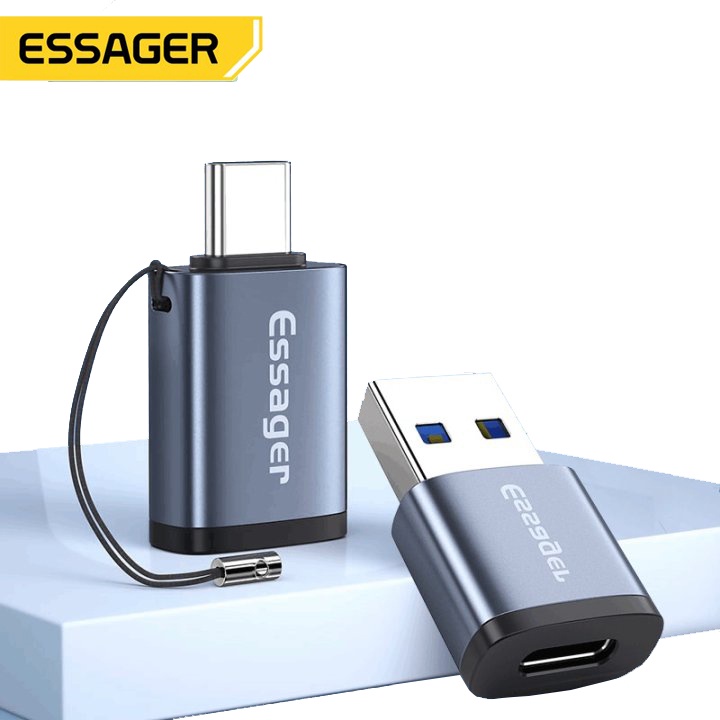 Đầu chuyển đổi dữ liệu OTG ESSAGER USB 3.0 Micro USB sang Type C cho điện thoại/ máy tính bảng