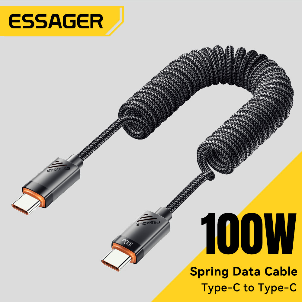 Essager PD 100w / 60w Type C sang Type C Cáp truyền dữ liệu sạc nhanh cho máy tính xách tay MBook và IP15-16 Samsung Xiaomi